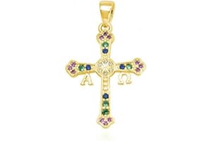 DE BUSSY Asturienkreuz aus Sterlingsilber, mit 18-karätigem Gold überzogen