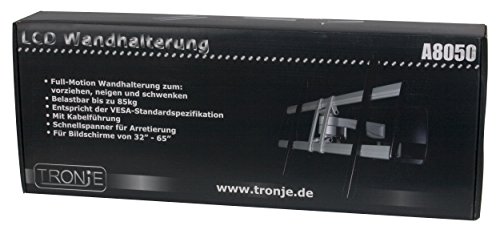 Tronje A8050 Luxus Wandhalterung Modell 2017 Wand-Halterung für LED LCD Plasma TFT TV Bildschirme von 32″ bis 65″ oder größer Digital Signage 85 Kg maximale Tragkraft Schwengbar Neigbar Ausfahrbar - 4
