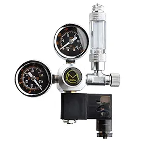 Mufan Dual Gauge Co2 Regulator with Solenoid and Bubble Counter with The Thread Size G 5/8