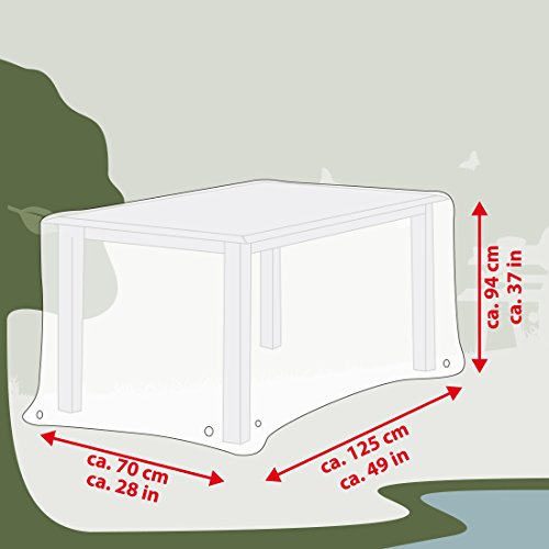 Ultranatura Gewebe-Schutzhülle Sylt für rechteckigen Gartentisch, Wetterschutzhülle für eckige Tische, 125 x 70 x 94 cm - 6