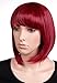 S-noilite Classy Bob Full Wigs Neat Fringe Style Charm Red Heat Resistant Hair Wig Elegant Lady Dress