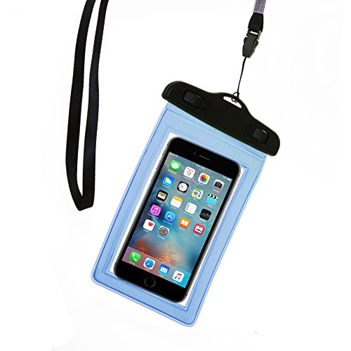 Naruba - rigida Media impermeabile smartphone-con chiusura a linguetta per // custodia, impermeabile custodia elegante con linguetta, con scatola di, Case, in busta trasparente, borsa per fotocamera, snow-Beach-bag, protegge custodia per spiaggia, a tenuta stagna polvere, a tenuta stagna neve, acqua cover e immersioni e mA per iPhone 4/4S/5/5S/5C/6 Plus/6S Plus/se, Samsung S6/S6-7 edge/S5/S4 blu