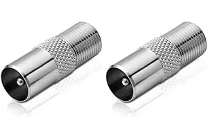 conecto Adapter antenowy, gniazdo F na wtyczkę koncentryczną IEC, adapter do podłączenia złączy IEC z złączami satelitarnymi, zestaw 2 szt