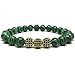 Produktbild HAOJIUBUJIAN Trendy Herrenarmband Ball Aus Gold Mit Grünem Naturstein Für Männer, Frauen