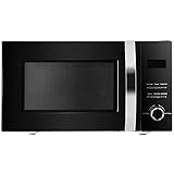DREAMADE Four à Micro-Ondes 23 L 800W, 5 Niveaux de Puissance, Chaleur Tournante, Plaque de Verre Rotative, Réglage de Dégel, Effet Miroir, Acier Laminé à Froid, 220V-240V,50Hz, Noir