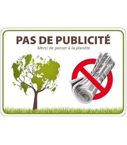 5x Autocollants 'Stop Pub' Blanc Pour Boîte Aux Lettres - Sticker Anti-Publicité
