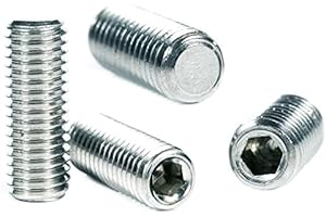 SCREWS CITY M3 (3mm x 8mm) Grub Screws Flat Point Carbon Steel Set Screw Metric Thread Allen Socket Key ISO 4026 (Pack of 20) B05BC