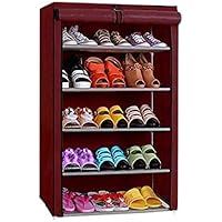 Ebee 5 Shelves Shoe Cabinet (Maroon)