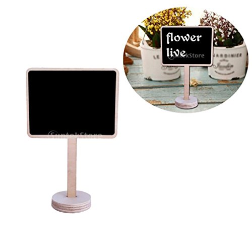 Gazechimp 10 Piezas Mini Pizarras de Madera Cuadradas con Base Soporte Decoraci  n de Bodas
