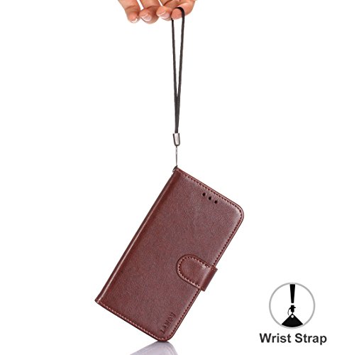 Galaxy S5 Hülle, S5 Hülle, LANOU Ledertasche im Bookstyle Handyhülle mit Ständer + Kartenfach PU-Leder Tasche Flip Handys Case Multifunktionale Brieftasche Etui Schutz Hülle für Samsung Galaxy S5 / i9600 (Kaffee Braun) - 7
