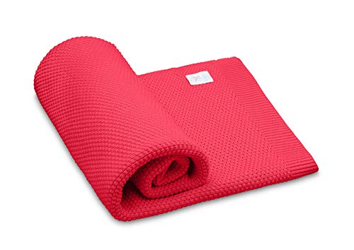Preisvergleich Produktbild EliMeli Babydecke Kuscheldecke 100% naturreine Materialien Bambus Baumwolle perfekt für Babys Geschenkverpackungen SuperSoft (Raspberry)