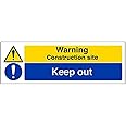 V Safety Warning Building - Warning, Construction Site/Keep Out - 300 x 100 mm Safety Sign