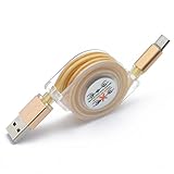 Sunhoyu USB Type CKabel，Einziehbares Kabel Des Typ-C Kabel-LED Daten-Ladekabel Für Samsung S8 Anmerkung 8 Fahrwerk G6 Oneplus 5