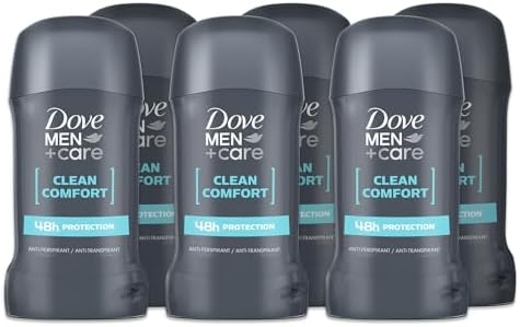 Dove, Deodorante Dove Men + Care Clean Comfort Stick, Deodorante Uomo, Antitraspirante, con 1/4 Crema Idratante Dove, Protezione Fino a 48 Ore, Dermatologicamente Testato, 6 Pezzi da 50 ml