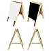 Produktbild 4 Stück Kleine Zweiseitige Tischaufsteller ABW001 mit Whiteboard sowie Tafel Seite ideal für Tischdekoraktion