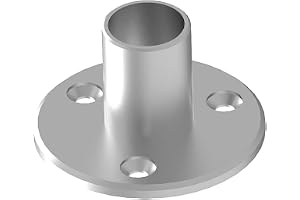 Sellon24® rostfritt stål golvfläns markankare runt rör 42,4 mm räcke stolpe fläns rör rostfritt stål rör rör fläns rund golvfläns för inklistring hållare stolphållare V2A 1946.242