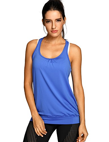 SYROKAN Femme Débardeur Running sans Manche Sport T Shirt Tank Top