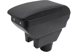 KAERGK Scatola per bracciolo a doppio strato per Mitsubishi Mirage Attrage Space Star 2014-2023 Scatola portaoggetti per console centrale con 4 porte USB Porta portabicchieri Bracciolo accessori nero