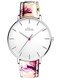 s.Oliver Damen Analog Quarz Uhr mit Leder Armband SO-3465-LQ
