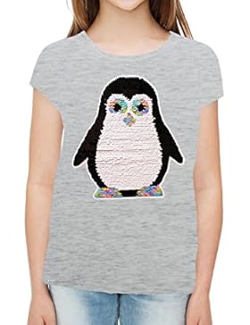 ZipZappa Pinguin Paillette T-Shirt für Mädchen Kurzarm-Top