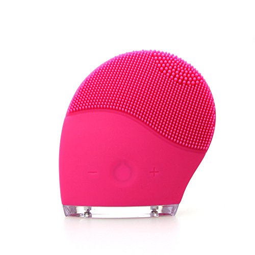 Preisvergleich Produktbild Hautreinigung Elektronische Gesichtsreinigungsbürste Silikon Face Brush Anti-Aging Cleanser Ultrasonic Hautreiniger Exfoliator für Tiefenreinigung Gesichtsmassagegerät, Maxbeauty Alle Hauttype Wasserdicht Wiederaufladbar, Rosarot
