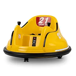 Baybee Rapid Rechargeable Battery Operated Cars for Kids, Electric Ride on Bumper Car for Kids with Dual Joystick, Baby Car with Flashing Light and 360 Spin, Battery Operated Ride on Kids Car, Electric Vehicle for 2 to 8 Years Boys & Girls (Yellow)