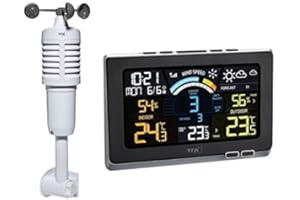 TFA Dostmann 35.1140.01, Stazione Meteo, Spring Breeze, Nero, 20 x 14 x 2,6 cm (Nero con batterie)