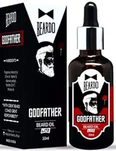 Beardo Godfather Lite Beard and Moustache Oil, 30 ml | Non-Sticky, Light Beard Oil for Men| Pleasant Fragrance | Ideal for daily use | Nourishes and Strengthens Beard | Provides Shine to Beard | Prevents dry and flaky beard