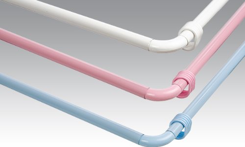 ALU WINKELSTANGE DUSCHVORHANGSTANGE UNIVERSALSTANGE WEISS 3 er INCL DECKENSTÜTZE! CORNER SHOWER ROD WHITE! - 3