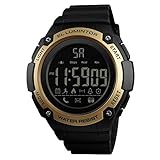 AchidistviQ-Outdoor Wasserdicht Bluetooth Anruferinnerung, Schießen Alarm Digital Smart Watch – Golden