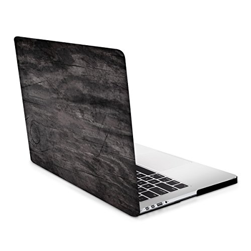 kwmobile Hardcase Laptop Hülle für Apple MacBook Pro Retina 13" (ab Ende 2012) - Vintage Holz Design Dunkelbraun dünne gummierte Schutzhülle Cover Case Tasche
