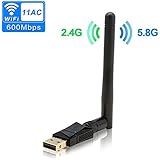 Rocketek USB Wifi Adapter für Laptop-Computer - 600Mbps Dual-Band-WLAN-Dongle - 802.11N / G / B USB-Antenne Netzwerk-Lan-Karte