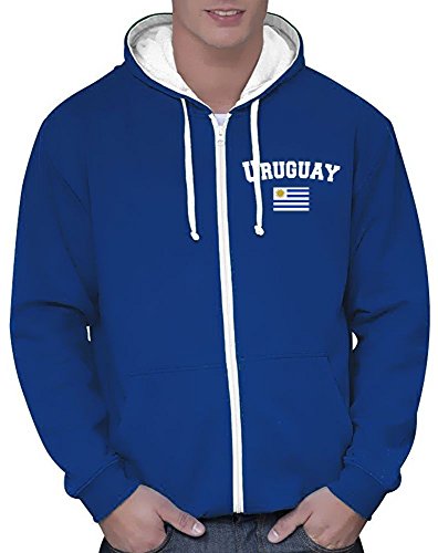 Coole-Fun-T-Shirts Uruguay Sweatshirtjacke Varsity Jacke Blau, Gr.XXL