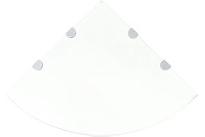Tidyard Étagère de Coin et Supports Chromés en Verre pour Cuisine/Salle de Bains/Salon - Durable et Solide - Transparent 45X45 cm