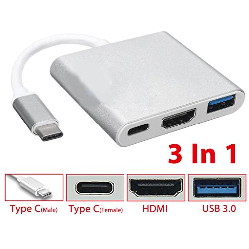 Gazechimp 3in1 USB 3.1 Typ-C zu USB 3.0 / 4K HDMI / Typ-C Female HUB Adapter - 5