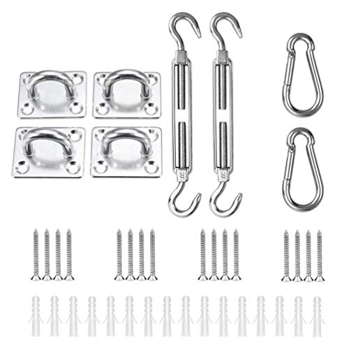 Preisvergleich Produktbild Lin-Tong Gartenüberdachung, Überdachungszelt, Hardware-Kit 304 Hochleistungs-Quadratische Sonnensegel aus Edelstahl