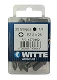Caja 25 puntas Witte 427046 Caja 25 Puntas de destornillador Pz. 2x25mm, 25mm, Set Piezas