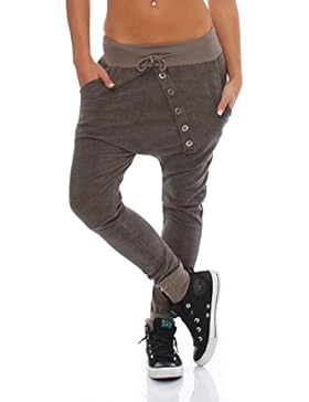 Moda Italy trendy Damen Sweatpants Baggy Boyfriend Freizeithose Jogginghose Baumwolle Sporthose Loose fit