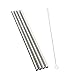 Produktbild Gerade Twist Edelstahl Reusable Trinkhalme mit Reinigungsbürsten-Set 4Straight Strohhalme + 1 Bush