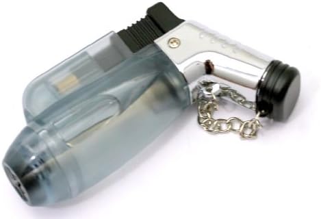 "Shisha Double Jet Torch Lighter" "Pelican" "Bunsen burner style ideal for cigarettes, cigars, hookah, etc! Transparent Clear"