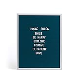 ✅ Briefbrett - Farbe: türkisblau - inkl. 145 Buchstaben - Wandaufhänger - Größe Tafel: ca. 50 x 40 cm - Größe: ca. 50 x 40 x 2 cm