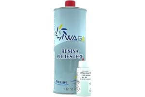 WAGA PAINT S.R.L. Resina Poliestere Liquida 1L + Catalizzatore 25ML - Waga Paint Tecniques