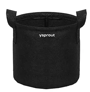 Ysprout Breathable Fabric Grow Bags - Pack of 5 Bags (10 x 8 Inches) for Flower, Vegetable & Fruit Plants. for Terrace, Balcony and Home Gardening.