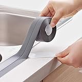 Grosor: 3,8 cm. Shop Story - Rollo de juntas adhesivas para cocina y cuarto de baño, grosor 3,8 cm, longitud 3,2 m, color gris
