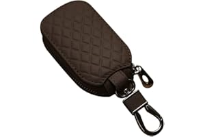 Estuches de Llaves Cuero,MoreChioce Funda para Llave de Coche Caja Dominante con Llavero de la Cremallera Bolsa para Hombres y Mujeres,9 cm x 5,5 cm,Marrón oscuro