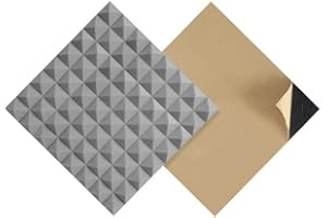 OrangeClub 12 Stück Akustikplatten Selbstklebend Schallabsorber 3D Hochdichte Akustikschaumstoff für Wand Tonstudio Arbeitszimmer Aufnahmestudios Büro (30 * 30 * 5cm, gray C)
