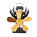Produktbild Thermal Power Fireplace Fan Heat Powered Wood Stove Fan Five-Leaf Fans,Gold