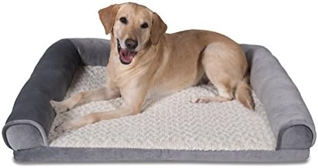 Sleepi Deluxe Bolster Double Orthopedic Pet Bed, 32" x 40" x 6", Sharkskin