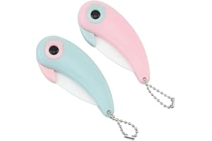 VOTVLOG 2 Pièces Couteau en Céramique, Mini Pliant D'office Knife de Fruits, Portable Folding Knife Outil Coupe Précision Lame, Oiseaux Poche en Forme de Coupe Pliable Oiseaux Couteau Couverts Portable