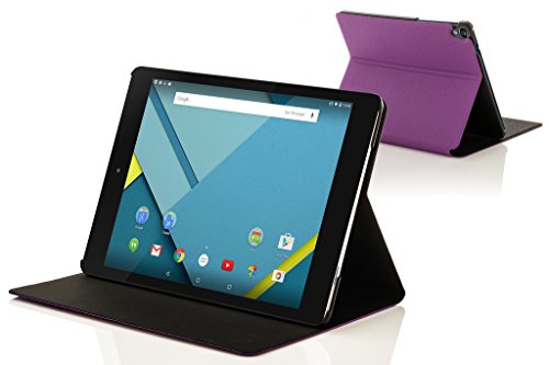 Forefront Cases® Neue Leder Hülle / Tasche / Case / Cover für HTC Google Nexus 9 (8,9 Zoll) Tablet-PC – Rundum-Geräteschutz und intelligente Auto-Sleep-Wake-Funktion mit 3-JAHRES-GARANTIE VON FOREFRONT CASES – inkl. Eingabestift - 2